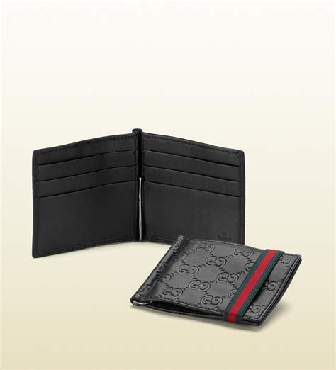 gucci money clip leather|gucci wallet with money clip.